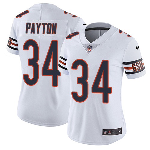Nike Bears #34 Walter Payton White Women's Stitched NFL Vapor Untouchable Limited Jersey